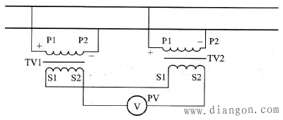 比较法测定电压互感器极性电路